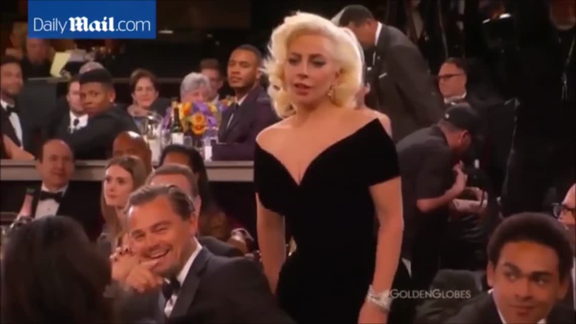 Leonardo Di Caprio SCARED by Lady Gaga At Golden Globe award 2016