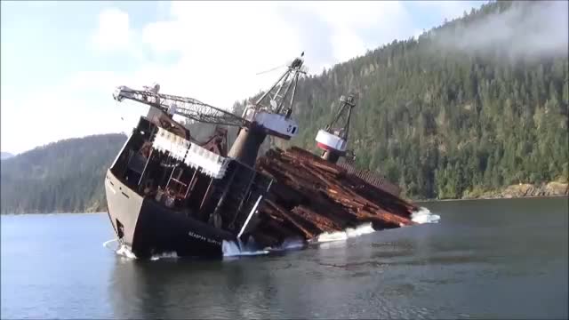 Looks Like An Accident, But This Is How They Unload Timber In Canada (HD)