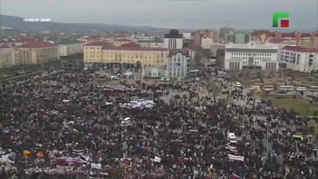 Чечня- Митинг за Кадырова! Против Навального и внесистемной оппозиции!