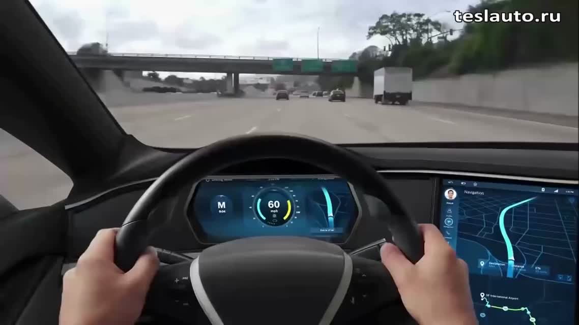 Автопилот Tesla Model S от Bosch (на русском)